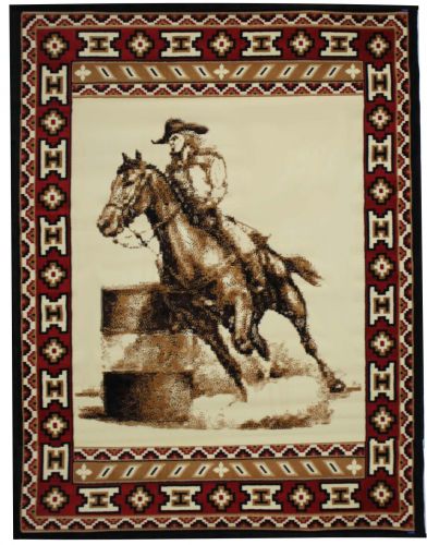 32471: Large Barrel Racer Area Rug Primary Showman Saddles and Tack