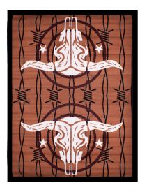 32480: Steer Head Design area rug with barbwire motif Primary Showman Saddles and Tack