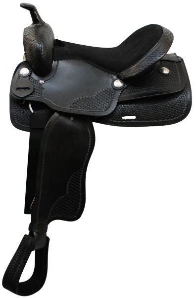 324916: 16" Economy style western saddle with a suede leather seat Primary Showman Saddles and Tack
