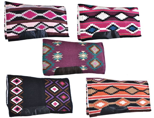 34" x 36" Woven wool top cutter style saddle pad with fleece bottom Western Saddle Pad Shiloh