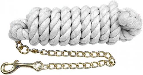 35119-1: 5/8" x 10' braided cotton lead with brass chain Primary Showman Saddles and Tack