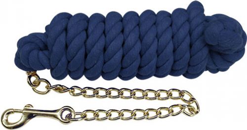 35119-1: 5/8" x 10' braided cotton lead with brass chain Primary Showman Saddles and Tack
