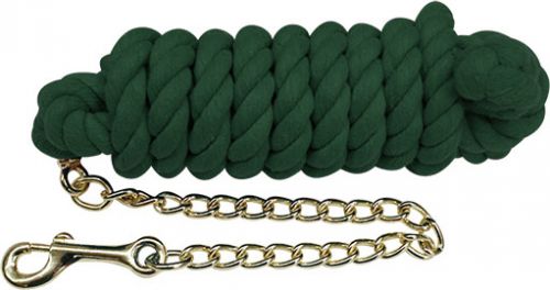 35119-1: 5/8" x 10' braided cotton lead with brass chain Primary Showman Saddles and Tack