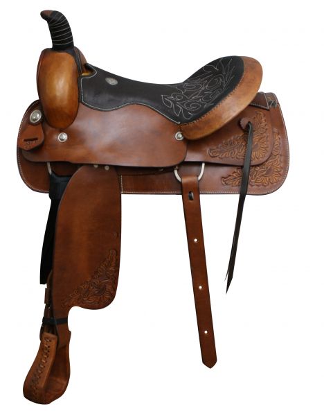 3736: 16", 17" Buffalo Roper Style Saddle Roping Saddle Buffalo