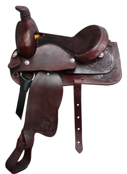 3910: 15" Buffalo Roper Style Saddle Roping Saddle Buffalo