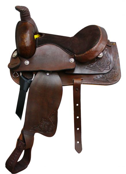 3910: 15" Buffalo Roper Style Saddle Roping Saddle Buffalo