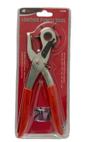 41148: Leather punch with rubber insulated handles in bubble pack Leather Punch Showman Saddles and Tack