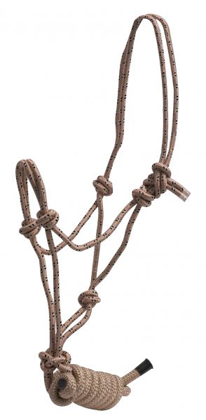 4328: Horse size braided nylon cowboy knot rope halter with removable 7 Cowboy Halter Showman Saddles and Tack