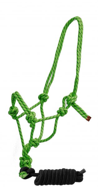 4329: Horse size braided nylon cowboy knot rope halter with removable 7 Cowboy Halter Showman Saddles and Tack