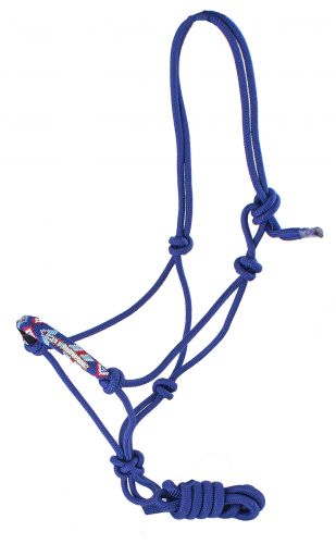 4351: Cowboy Knot Halter with Beaded Nose Band Cowboy Halter Showman Saddles and Tack