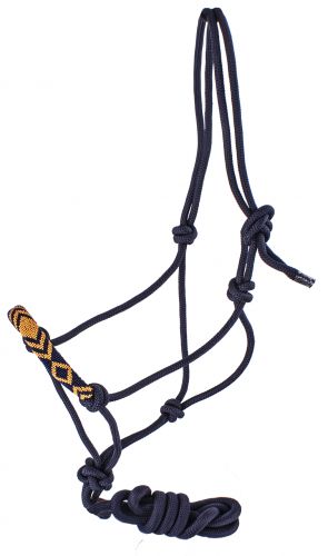 4351: Cowboy Knot Halter with Beaded Nose Band Cowboy Halter Showman Saddles and Tack