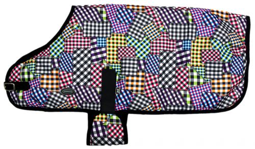 442018XXL: Showman ® XXLarge Multicolored Patchwork Design Waterproof Dog Blanket Primary Showman