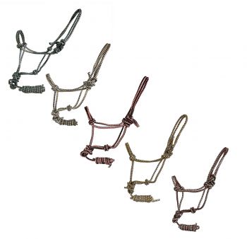 4592: Horse size cowboy knot halter with matching removeable lead Cowboy Halter Showman Saddles and Tack
