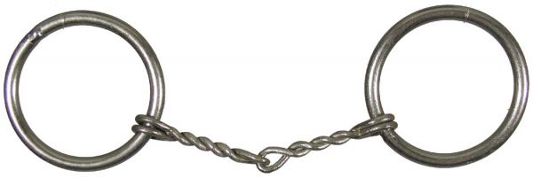 46943: Showman™ Mini size nickel plated O-ring snaffle bit with 3 1/2" small twisted wire mouth Bits Showman