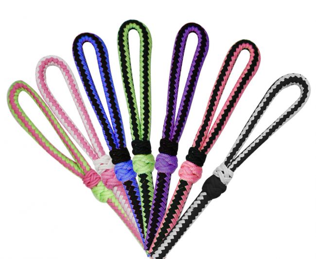 48002: Two Tone Braided Nylon Quirt Whip Showman Saddles and Tack