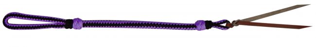 48002: Two Tone Braided Nylon Quirt Whip Showman Saddles and Tack