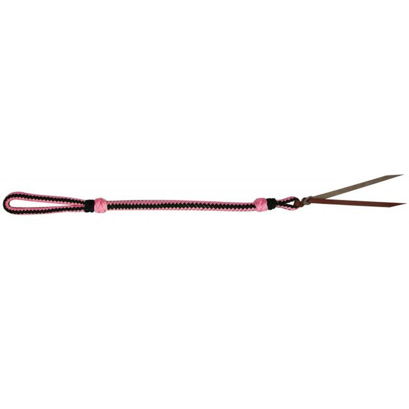 48002: Two Tone Braided Nylon Quirt Whip Showman Saddles and Tack