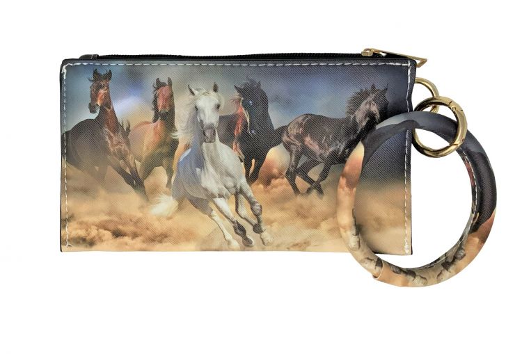 5 Horses Running Printed Wristlet Default Shiloh