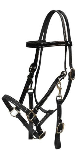 5003: Showman™ leather halter bridle combination with reins Halter Showman