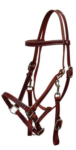 5003: Showman™ leather halter bridle combination with reins Halter Showman