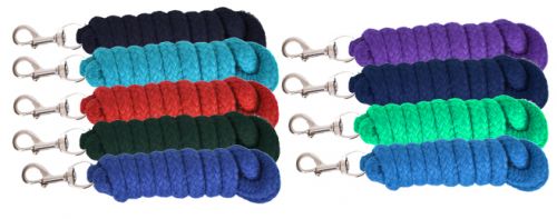 50179: 8' Braided Cotton Lead Rope Primary Showman Saddles and Tack