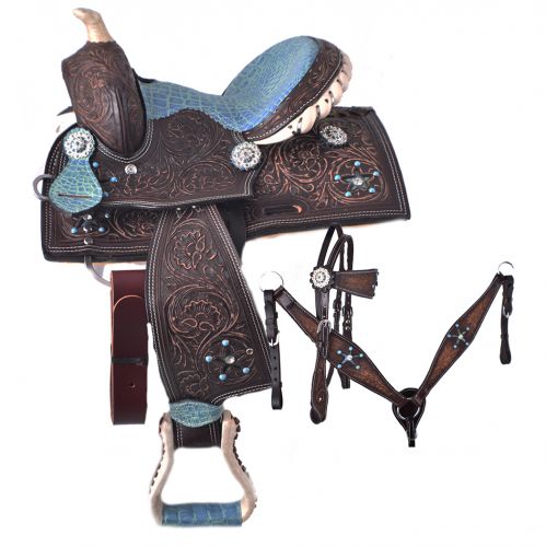 50510: 10" Double T Pony saddle set Youth Saddle Double T