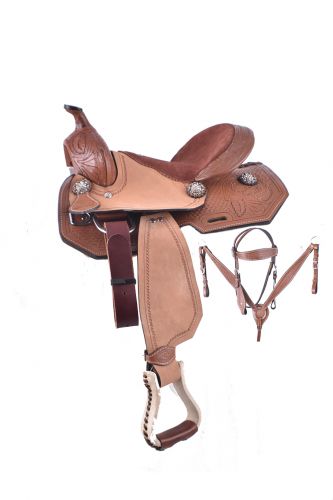 50612: 12" Double T Pony saddle set Youth Saddle Double T
