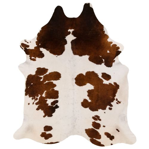 5065: LG/XL Brazilian Brown and White hair on cowhide rug Primary Showman Saddles and Tack