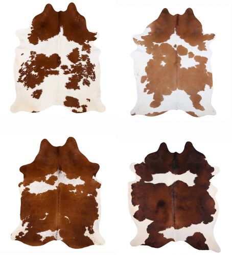 5065: LG/XL Brazilian Brown and White hair on cowhide rug Primary Showman Saddles and Tack