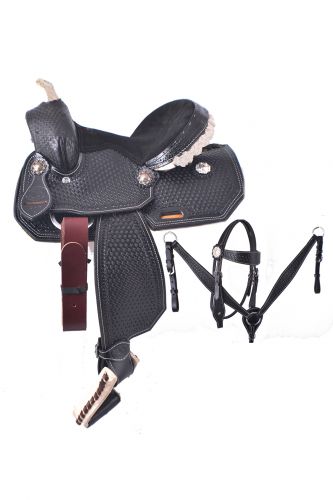 50710: 10" Double T Pony saddle set Youth Saddle Double T