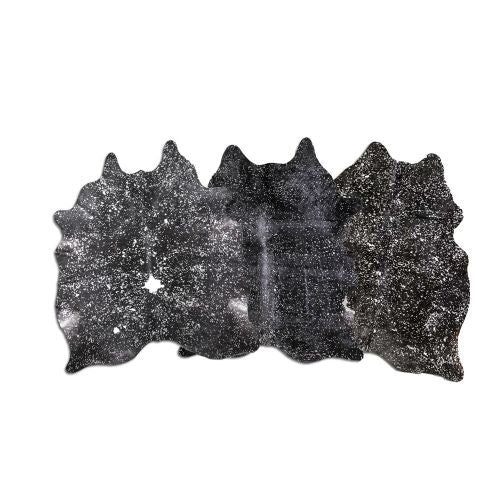 5093: LG/XL Brazilian Acid Washed Silver on Black cowhide rugs Primary Showman Saddles and Tack