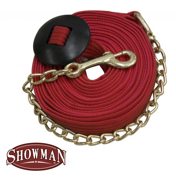 522035: Showman ® 25' flat cotton web lunge line with brass chain Primary Showman