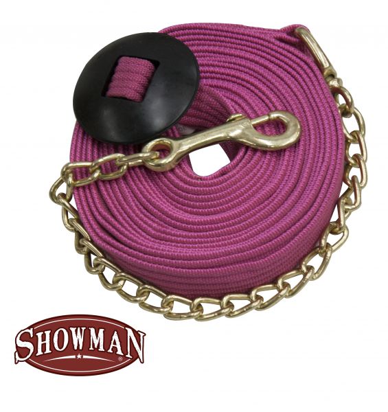 522035: Showman ® 25' flat cotton web lunge line with brass chain Primary Showman