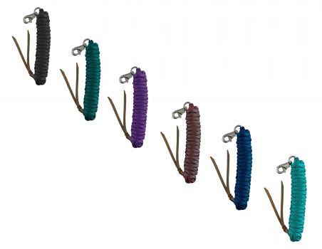 522084: 5/8" X 14' leather end nylon pro braid training lead with trigger bull snap Primary Showman Saddles and Tack