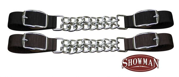523001: Showman ® Fully adjustable end double chain nylon curb chain Bits Showman