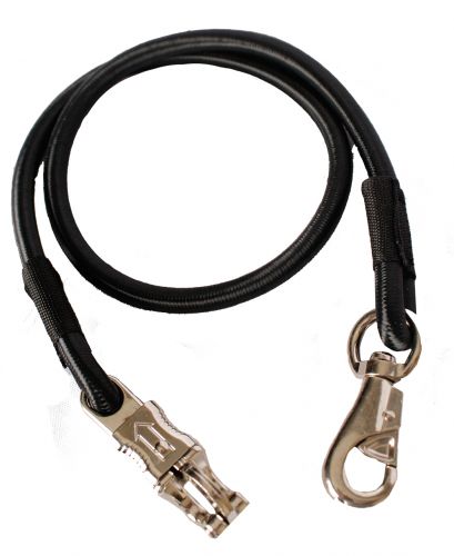 52985: Showman ® 48" black bungee cross tie with quick release panic snap and heavy duty bull snap Primary Showman