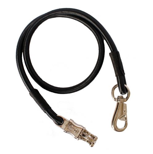52986: Showman ® 60" black bungee cross tie with quick release panic snap and heavy duty bull snap Primary Showman