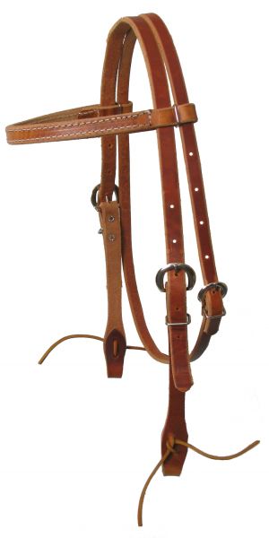 5636: Browband harness leather headstall with ties Primary Showman Saddles and Tack