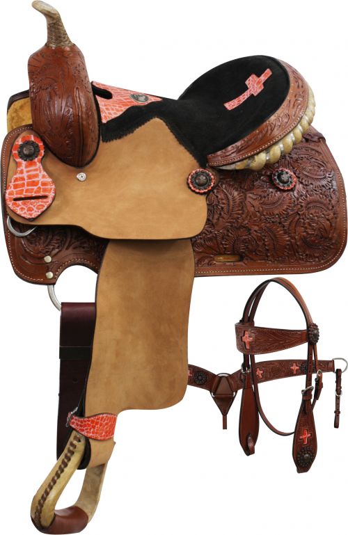 6010: 12", 13" Double T Pony/Youth Saddle Set Youth Saddle Double T