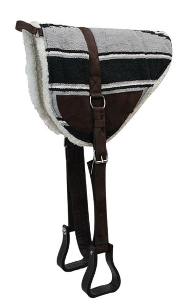 6017: Showman ® Navajo bareback saddle pad with Kodel fleece bottom and suede wear leathers Bareback Saddle Pad Showman