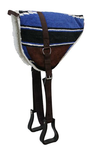 6017: Showman ® Navajo bareback saddle pad with Kodel fleece bottom and suede wear leathers Bareback Saddle Pad Showman