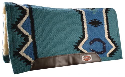 6059: Showman™ 34" x 36" Contoured saddle pad Western Saddle Pad Showman Teal