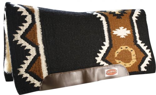 6059: Showman™ 34" x 36" Contoured saddle pad Western Saddle Pad Showman Black