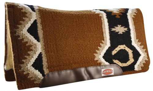 6059: Showman™ 34" x 36" Contoured saddle pad Western Saddle Pad Showman Brown