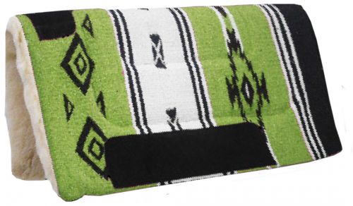 6068: 32" x 32" Woven Acrylic Top Saddle Pad with Navajo Design and Kodel Fleece Bottom Western Saddle Pad Showman Saddles and Tack