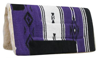 6068: 32" x 32" Woven Acrylic Top Saddle Pad with Navajo Design and Kodel Fleece Bottom Western Saddle Pad Showman Saddles and Tack