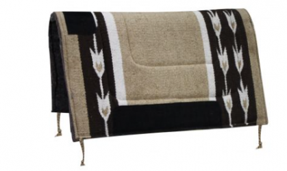 6071: 32" x 32" Woven Acrylic Top Saddle Pad with Arrow Design and Felt Bottom Western Saddle Pad Showman Saddles and Tack Tan