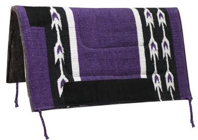 6071: 32" x 32" Woven Acrylic Top Saddle Pad with Arrow Design and Felt Bottom Western Saddle Pad Showman Saddles and Tack Purple