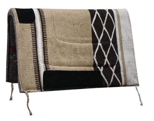 6072: 30" x 30" Diamond Design Acrylic Top Saddle Pad with Felt Bottom Western Saddle Pad Showman Saddles and Tack Tan