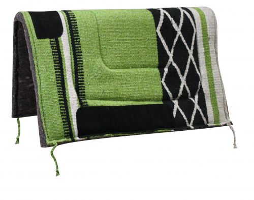 6072: 30" x 30" Diamond Design Acrylic Top Saddle Pad with Felt Bottom Western Saddle Pad Showman Saddles and Tack Lime